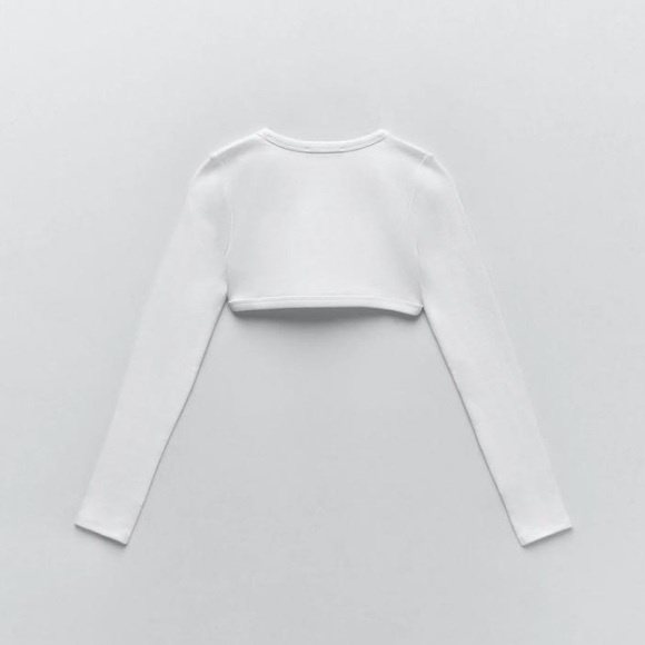 NWOT ZARA Ribbed White Arm Warmers Shrug Trafaluc Collection SIZE SMALL - Picture 3 of 10